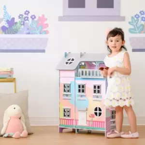 Image of Olivia's Little World Sunroom Kids Doll House & 11 Accessories for 3.5" Dolls Multi TD-13361A - Multi
