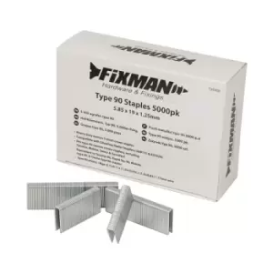 Image of Fixman Type 90 Staples 5000pk - 5.80 x 19 x 1.25mm