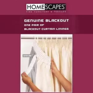 Image of HOMESCAPES 100% Blackout Curtain Lining Pair 3-Pass Coating, 44 x 52 - Grey