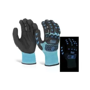 Image of Glovezilla - GLOVEZILLA GLOW IN THE DARK FOAM NITRILE GLOVE Blue XXL - Blue - Blue