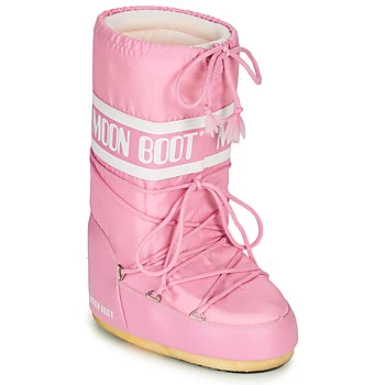 image of Moon Boot MOON BOOT NYLON womens Snow boots in Pink - Sizes 12.5 / 2 kid,10 / 11 kid