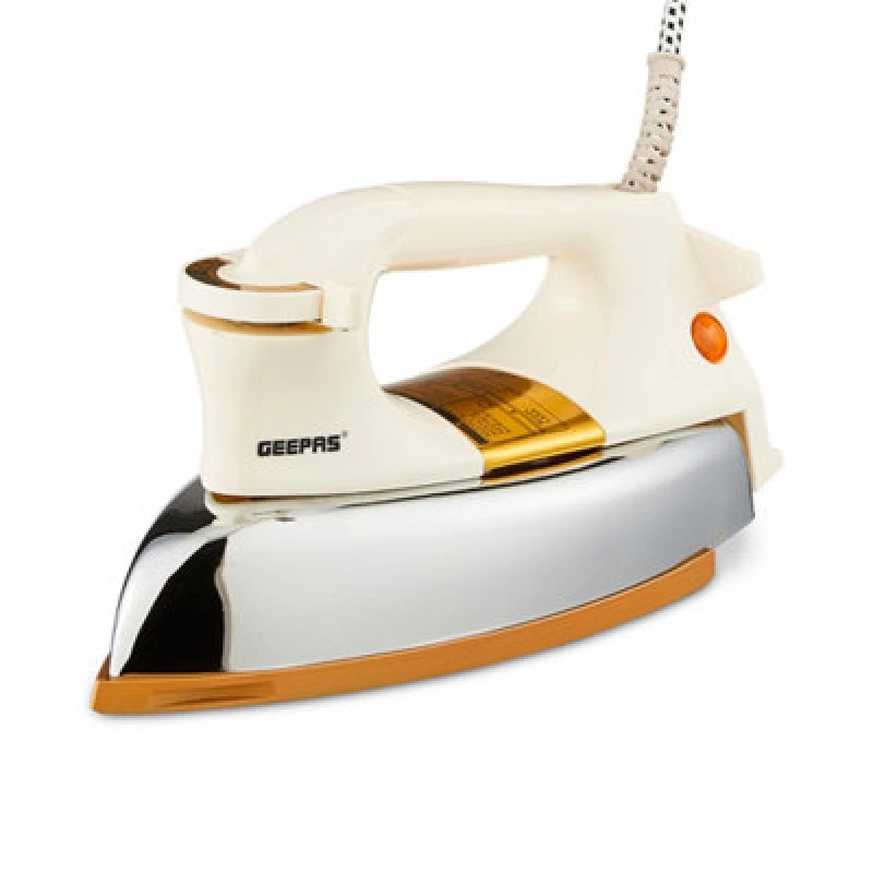 Image of Geepas 1200W Heavy Weight Dry Iron Non-Stick Coating White unisex