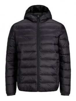Image of Jack & Jones Boys Hooded Padded Jacket - Black, Size Age: 8 Years