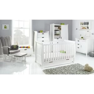 image of Obaby Stamford Classic Sleigh 7 Piece Room Set - White