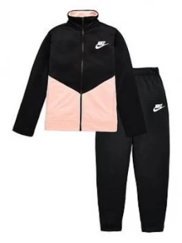 Image of Nike Girls Futura Tracksuit - Black/Pink