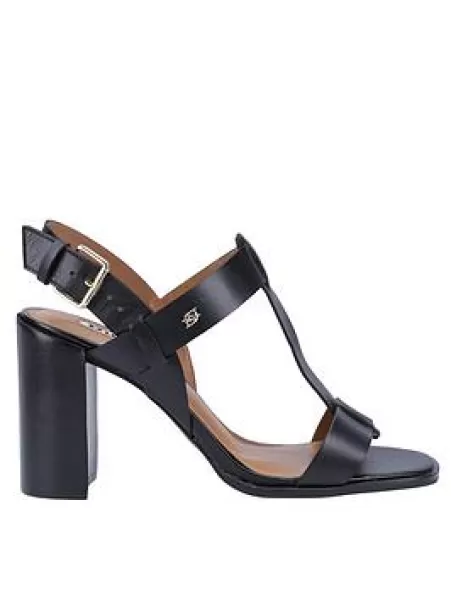 Dune London Jacie Leather Heeled Sandals - Black Size 8, Women