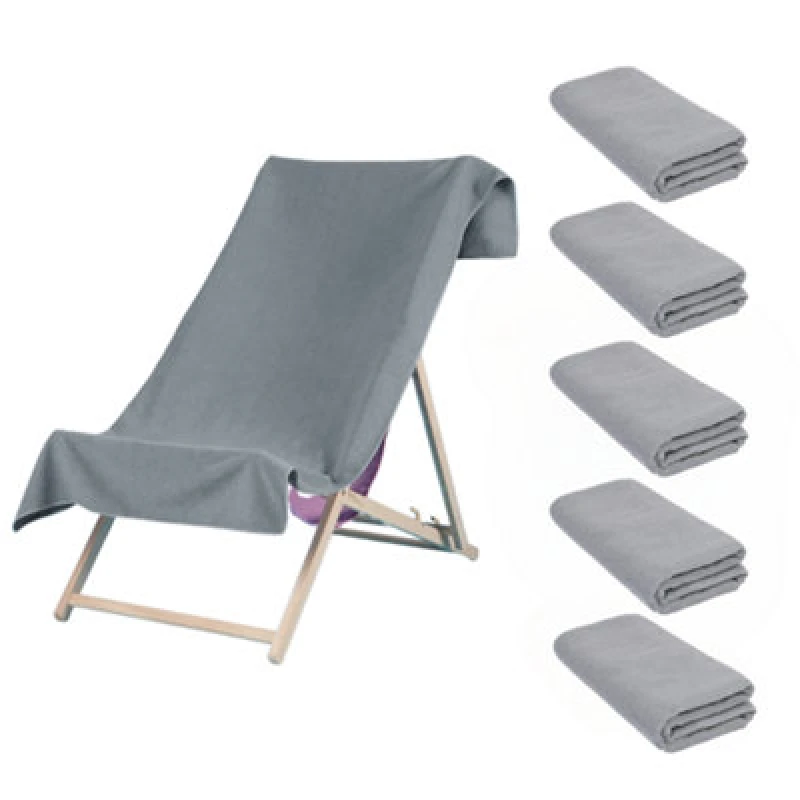 Image of OHS OHS 5 x Plain Microfiber Quick Dry Bath Beach Towel in Charcoal Size: Bath Towel Charcoal Bath Towel Unisex 5027434174010