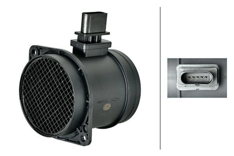 Image of HELLA Mass air flow sensor HELLA 8ET 358 166-551