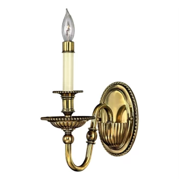 Image of Elstead - Cambridge - 1 Light Indoor Candle Wall Light Burnished Brass, E14