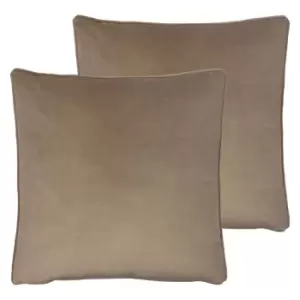 Image of Evans Lichfield Opulence Twin Pack Polyester Filled Cushions Biscuit
