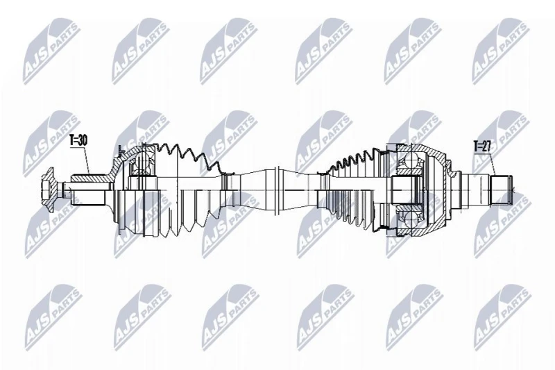 Image of NTY NPW-ME-065 Drive shaft Dual-Clutch Transmission, Front Axle Drive Shaft (13)