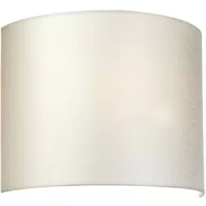 Image of Elstead - LightBox Cooper Medium Curved Wall Light Polished Chrome, Ivory Faux Silk Shade