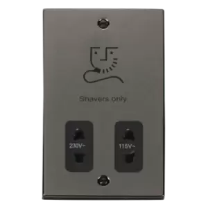 Image of Click Scolmore Deco Dual Voltage 115-230V Shaver Socket - VPBN100BK