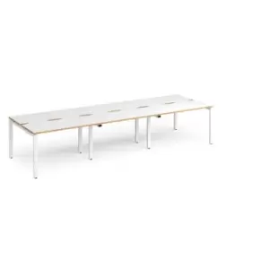 Image of Dams Adapt triple back to back desks 3600mm x 1200mm - white frame, white top wi