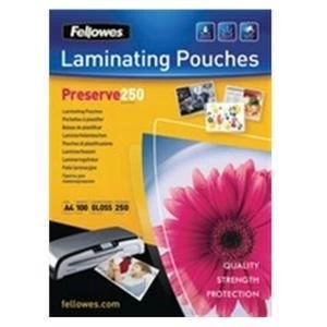 image of Fellowes A4 500 Micron Laminating Pouch 100 Pack