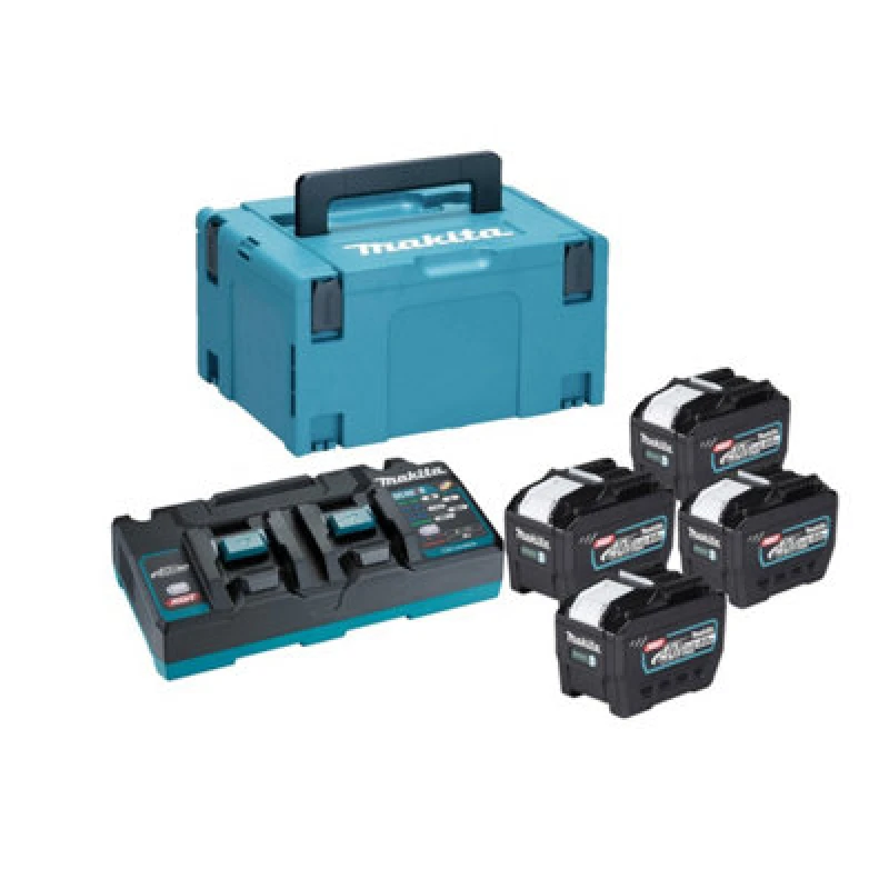 Image of Makita 1910B0-6 40v Max XGT Cordless 4 Battery 8ah and 110v Charger Kit 1910B0-6 Battery Amp Hours: 8ah