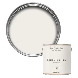 image of Laura Ashley Dove Grey White Matt Emulsion Paint, 2.5L