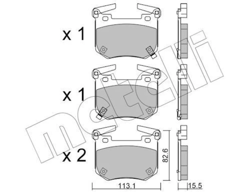 Image of METELLI Brake pad set METELLI 22-1307-0