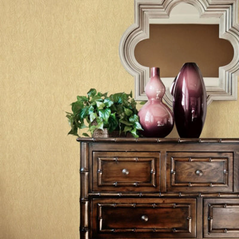 Image of Galerie Ambiance Ochre Gold Leaf Emboss Embossed Wallpaper