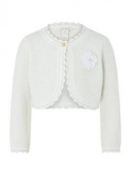 Image of Monsoon Baby Girls Sparkle Cardigan - Ivory, Size 6-12 Months