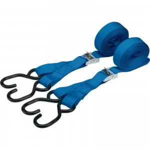 Image of Draper Ratchet Tie Down Strap Set S Hooks 25mm 5m 125KG