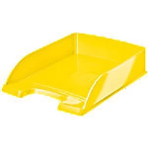 Image of Leitz Letter Tray WOW Polystyrene Yellow 25.5 x 35.7 x 7 cm