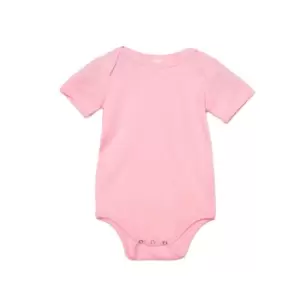 image of Bella + Canvas Baby Jersey Short Sleeve Onesie (3-6 Months) (Pink)