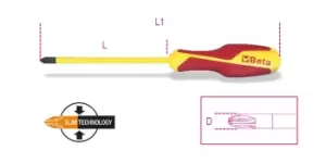 image of Beta Tools 1276MQ/C VDE 1000V Insulated Screwdriver Combined PZ1/LPP