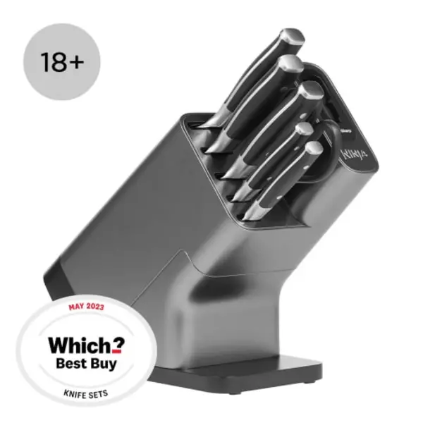 image of Ninja Foodi Stay Sharp Knife Block with Integrated Sharpener 6x Piece Set K32006UK