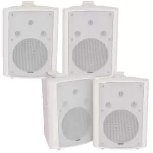 4x 180W White Wall Mounted Stereo Speakers 8" 8Ohm LOUD Premium Audio & Music