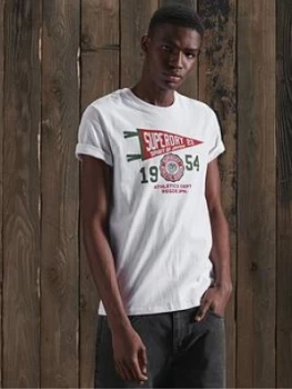 Image of Superdry Mascot Varsity T Shirt, White Size M Men