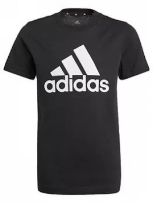 Image of adidas Boys Junior B Bl Tee, Black/White, Size 3-4 Years