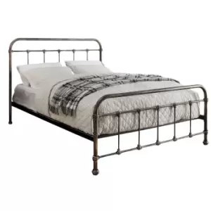 image of Crazy Price Beds Burford Brushed Copper Bronze Metal Small Double Bed