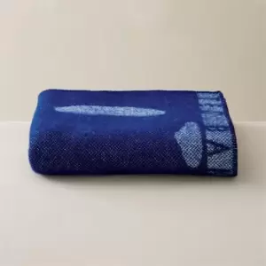Image of Ted Baker Magnolia Pure Wool Throw - Navy