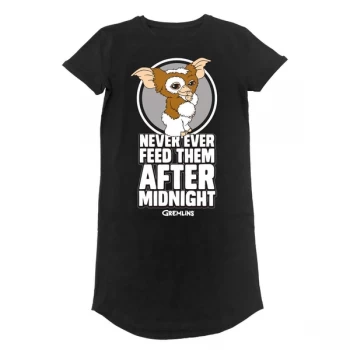 Image of Gremlins - Dont Feed After Midnight Womens Large T-Shirt Dress - Black
