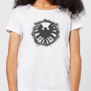 Image of Marvel Avengers Agent Of SHIELD Logo Brushed Womens T-Shirt - White - 3XL