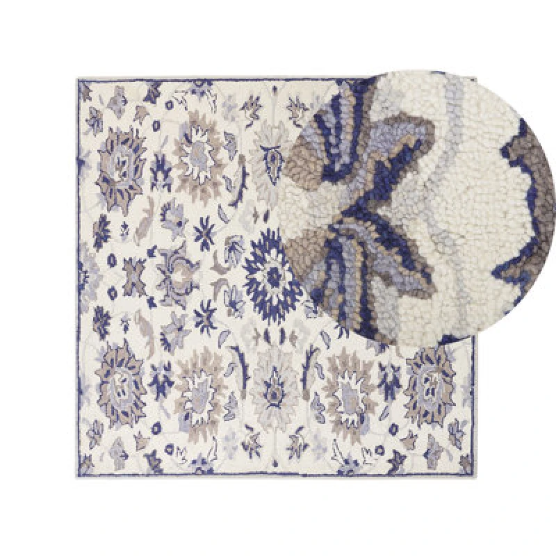 Image of Beliani Rug Kumru Beige 200 X 200 Cm Wool