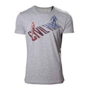 Image of Marvel Comics Captain America Civl War Stark vs. Cap X-Large T-Shirt