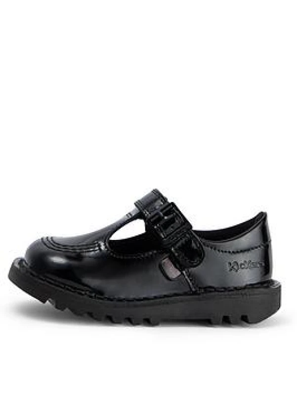 Image of Kickers Kick T Bar boys's Children's Slip-ons (Shoes) in Black