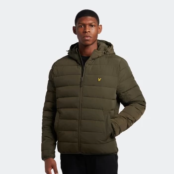 Image of Mens Lightweight Puffer Jacket - Olive - M