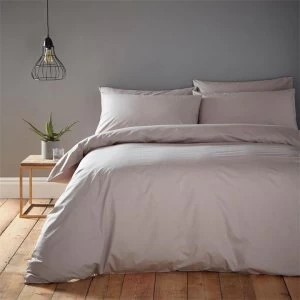 image of Linea Cotton Rich Fitted Sheet - Mink