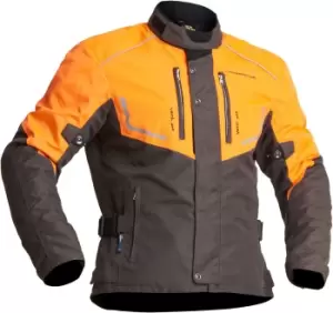Image of Lindstrands Halden Waterproof Motorcycle Textile Jacket, green-orange, Size 50, green-orange, Size 50