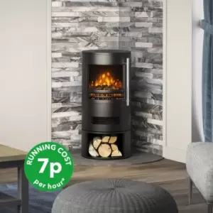 image of Tunstall Electric Stove with Logstore Black