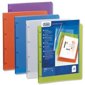 image of Elba Polyvision A4 Presentation Ring Binder Polypropylene 4 Ring 25mm Blue Pack of 12