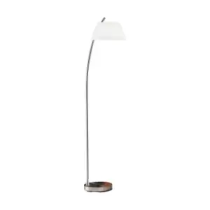 Image of Malmo Lifestyle Glass Arc Floor Light Brushed Nickel, 1x E27