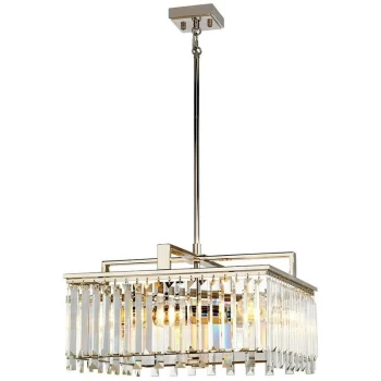 Image of Aries - 4 Light Large Crystal Pendant Chandelier - Elstead