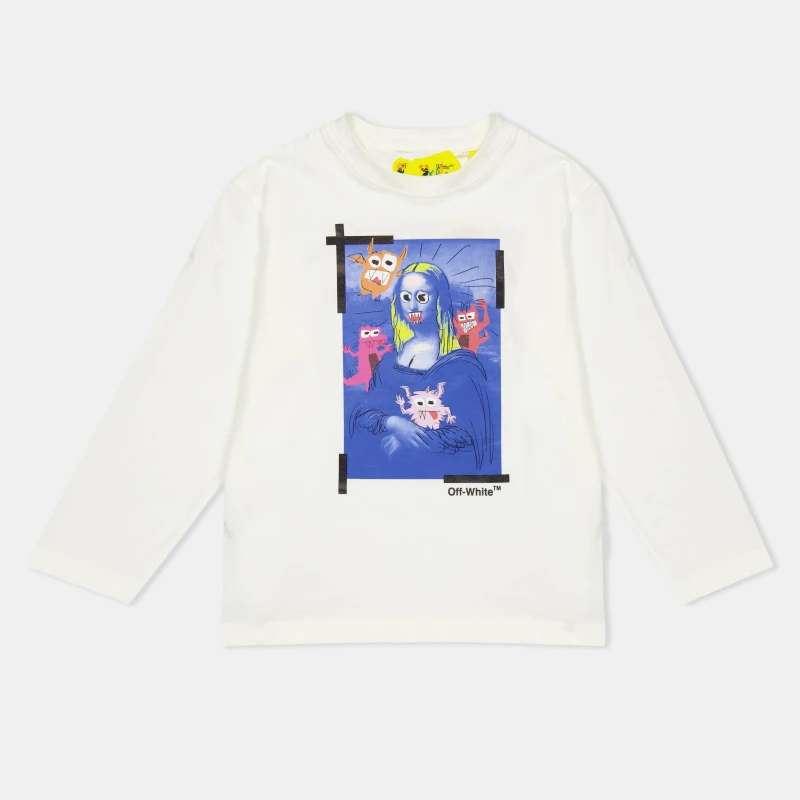 Image of Off White Kids Long Sleeve Plain Shirt White/Blue male 8Y