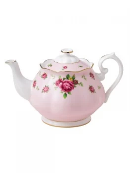 image of Royal Albert New country roses pink teapot 1.25 litre Pink