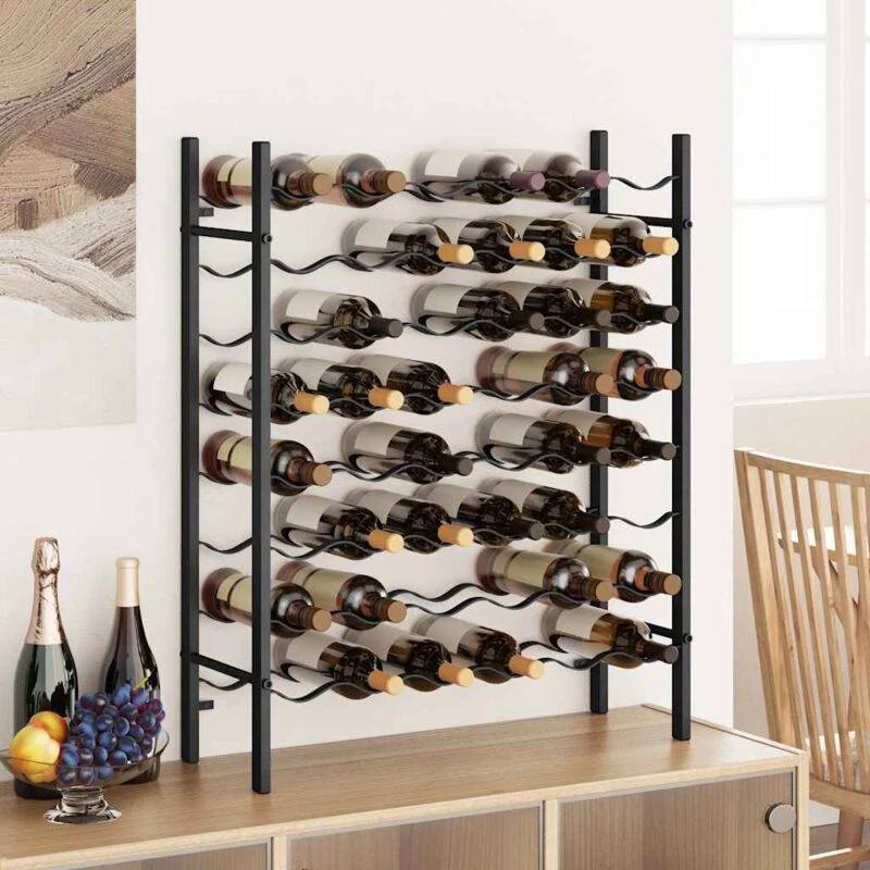 Image of VIDAXL Wine Rack for 48 Bottles Black Metal Vidaxl 8719883979014