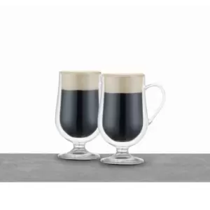 Image of Set of 2 La Cafetiere Double Walled Irish Coffee Glasses Clear